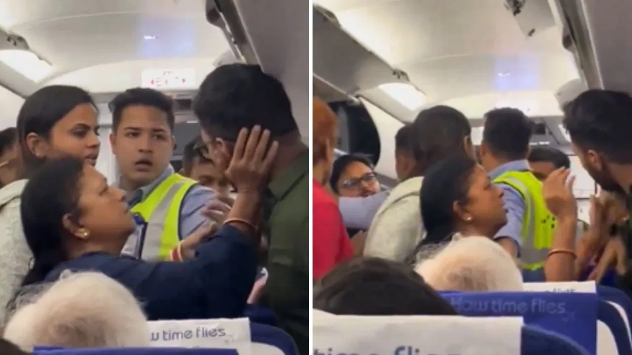 "દિલ્લી નઈ પહોંચવા દવ તને" અત્યાર સુધી બસ અને ટ્રેનમાં તો લોકોને માથાકૂટ કરતા જોયા હશે તમે પણ આ લોકોએ તો પ્લેનમાં પણ બઘડાટી બોલાવી https://www.pravinews.com/trending/viral-video-shows-fight-in-indigo-flight-passengers-exchange-threat-38513