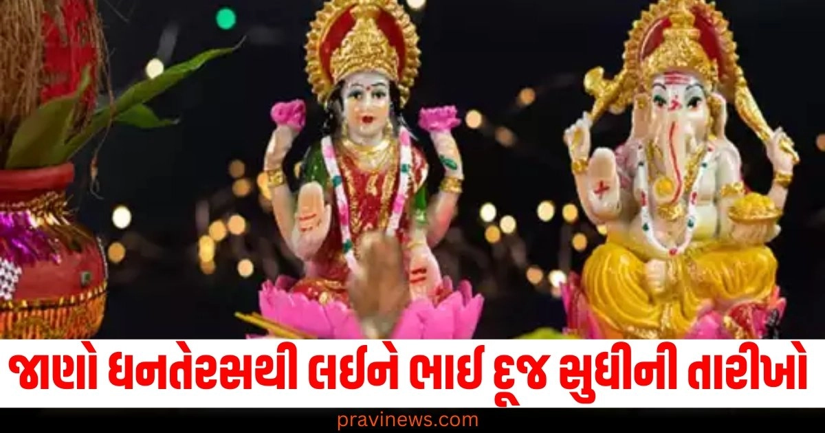 દિવાળી, તહેવાર, તારીખો, ધનતેરસ, ભાઈ દૂજ, ધાર્મિક મહત્વ, ઉજવણી, પુજાઓ,