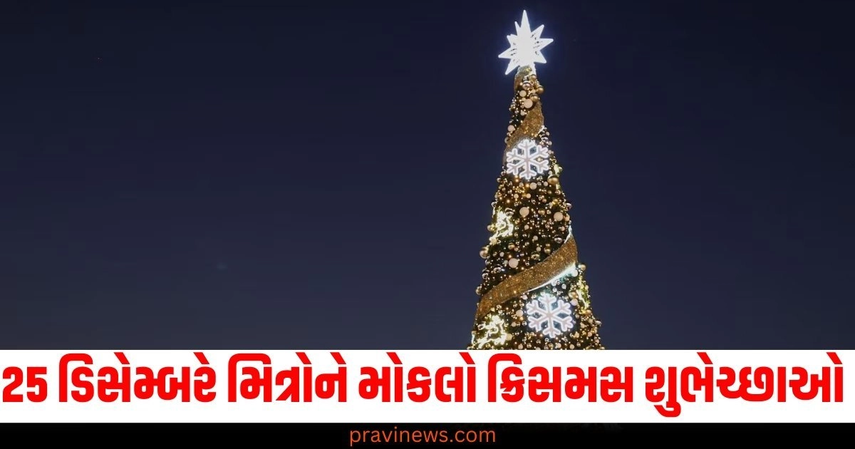 25 ડિસેમ્બર (December 25), મિત્રો (Friends), પરિવારજનો (Family members), ક્રિસમસ (Christmas), શુભેચ્છાઓ (Wishes), ઉત્સવ (Celebration),