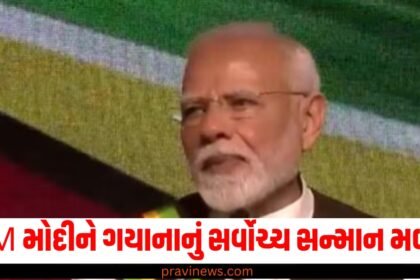 PM મોદીને ગયાનાનું સર્વોચ્ચ સન્માન 'ધ ઓર્ડર ઓફ એક્સેલન્સ' મળ્યું, રાષ્ટ્રપતિ ઈરફાન અલીનો માન્યો આભાર https://www.pravinews.com/tag/pm