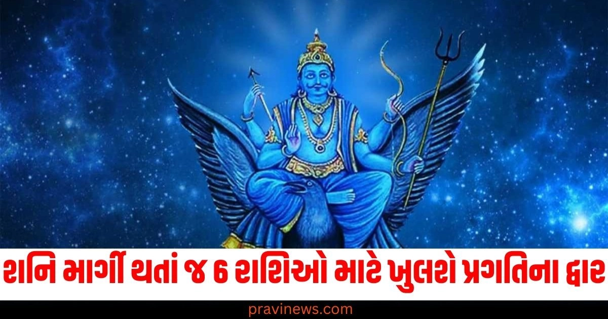 શનિ માર્ગી (Shani moving), 6 રાશિઓ (6 zodiac signs), પ્રગતિના દ્વાર (Doors of progress), ખિસ્સા (Pocket), પૈસા (Money), ભરેલા (Filled),