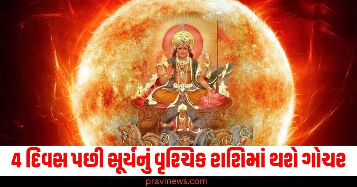 સૂર્યનું ગોચર (Sun transit), વૃશ્ચિક રાશિ (Scorpio zodiac), 5 રાશિઓ (5 zodiac signs), સિદ્ધિઓનો વરસાદ (Shower of achievements), અસરો (Effects),