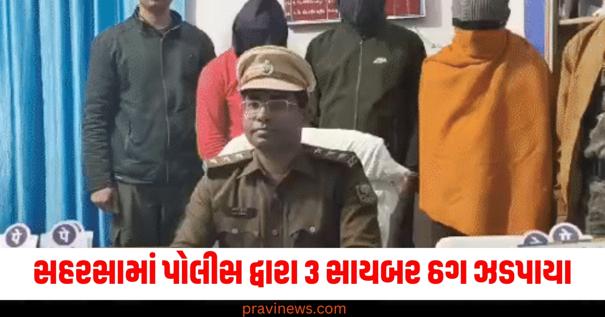 Saharsa (સહરસા), Police (પોલીસ), Cyber Fraudsters (સાયબર ઠગ), Arrested (ઝડપાયા), Gaming App (ગેમિંગ એપ), Targeting People (લોકોને શિકાર બનાવતા), Cyber Crime (સાયબર ક્રાઇમ),