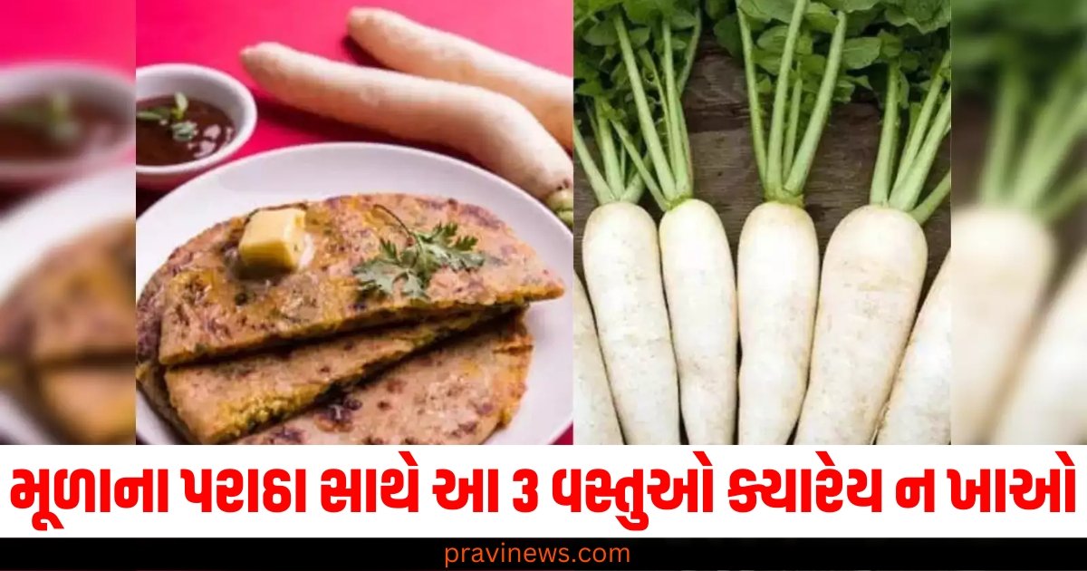 મૂળાના પરાઠા સાથે આ 3 વસ્તુઓ ક્યારેય ન ખાઓ, તેનાથી નુકસાન જ થશે. https://www.pravinews.com/lifestyle/health-fitness/worst-food-combination-radish-mooli-parantha-with-tea-orange-curd-side-effects-digestion-problems-respiratory-infection-health-news-64100