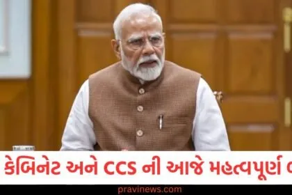 મોદી કેબિનેટ અને CCS ની આજે મહત્વપૂર્ણ બેઠક, જાણો કયા મુદ્દાઓ પર થઈ શકે છે ચર્ચા https://www.pravinews.com/politics