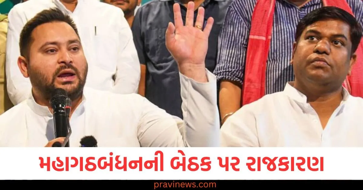 મહાગઠબંધનની બેઠક પર રાજકારણ, ભાજપે કહ્યું- 'એક દાડમ, સો બીમાર', VIPએ શું કહ્યું? https://www.pravinews.com/politics/politics-on-meeting-of-mahagathbandhan-tejashwi-yadav-mukesh-sahani-vip-bjp-rjd-127097