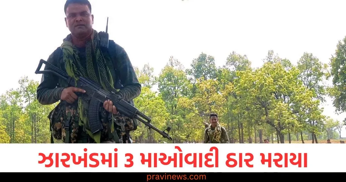 ઝારખંડમાં સુરક્ષા દળોએ 3 માઓવાદીઓને ઠાર માર્યા, જેમાંથી એકના માથા પર 1 કરોડ રૂપિયાનું ઇનામ હતું https://www.pravinews.com/world-news-in-gujarati/security-forces-kill-3-maoists-in-jharkhand-one-of-whom-had-a-bounty-of-rs-1-crore-on-his-head-129986