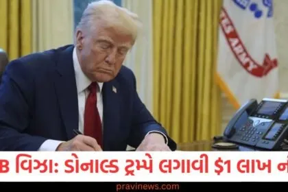 H-1B વિઝા: ડોનાલ્ડ ટ્રમ્પે લગાવી $1 લાખ ની ફી, જાણો ભારતીયોને કેવી અસર થશે https://www.pravinews.com/international-news